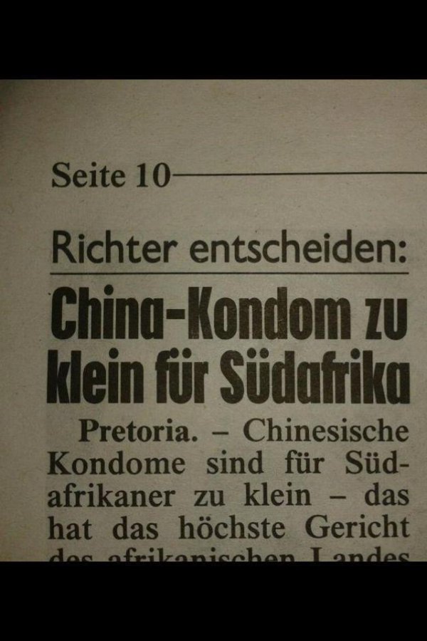 Kondom zu klein
