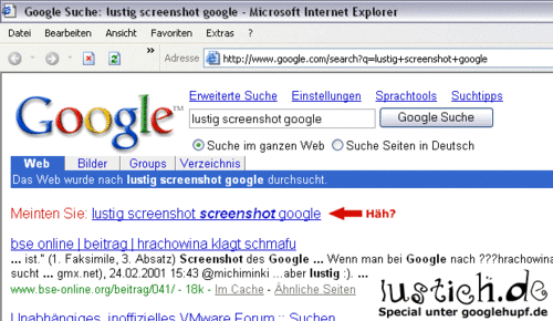 lustig Screenshot Google lustig Screenshot Google