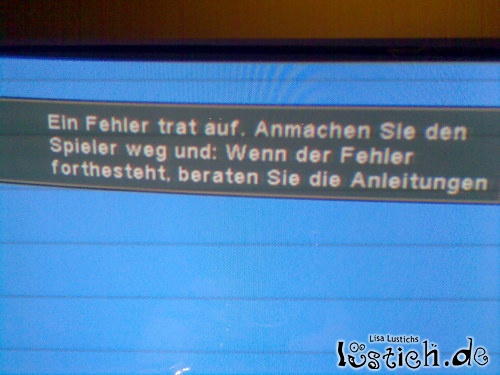 DVD Player Fehlermeldung DVD Player Fehlermeldung