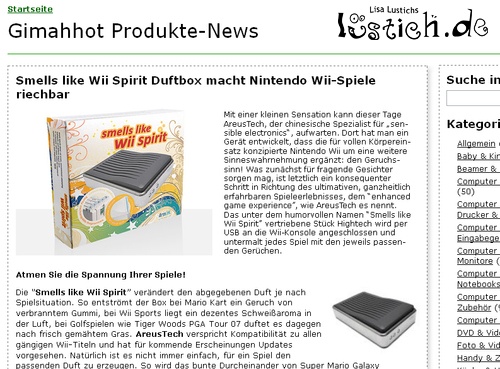 Gerüche aus dem Spiel? Gerüche aus dem Spiel?