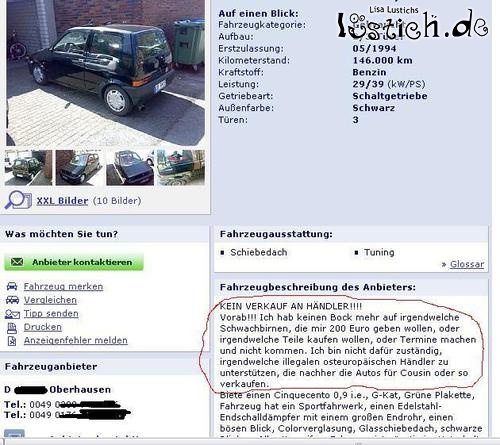Autoverkauf Autoverkauf