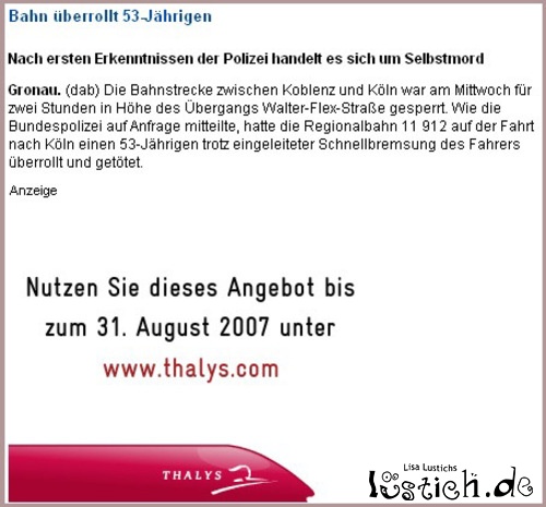 Unpassendes Angebot Unpassendes Angebot