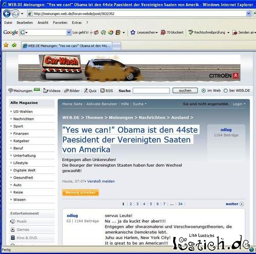 Obama ist den 44ste Paesident