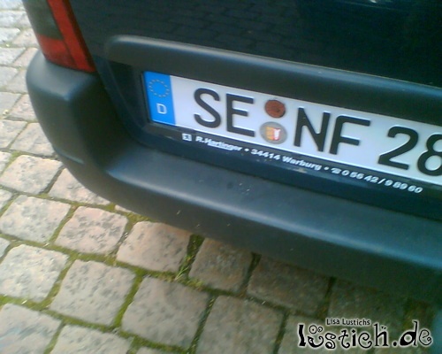 Senfnummernschild Senfnummernschild