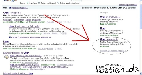 Uran bei Amzon