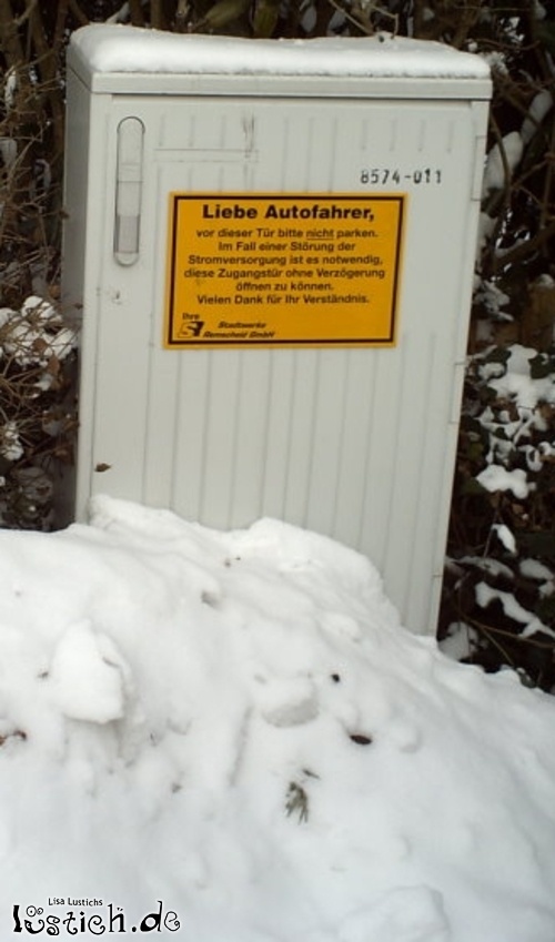 Bitte nicht vor dem Stromkasten parken
