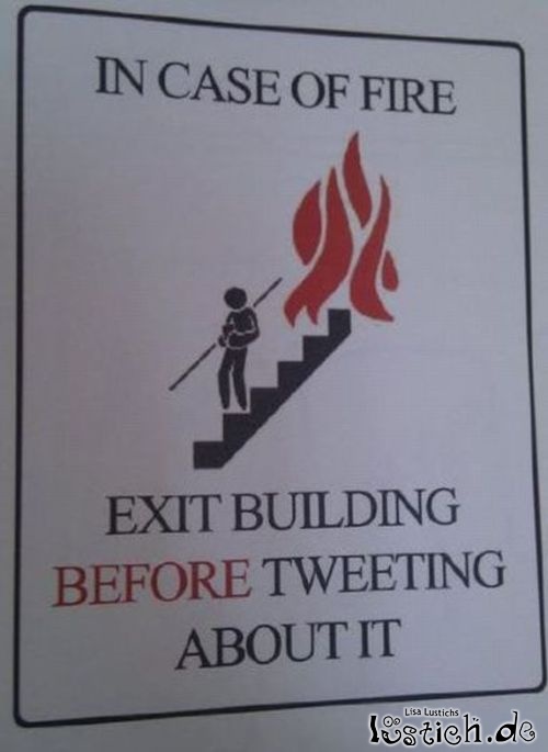 Wichtige Anweisung bei Feuer