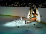 Eisk&uuml;nstl&auml;uferin am Boden