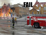 Blinder Feuerwehrmann