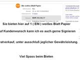 Ein weißes Blatt Papier Ein weißes Blatt Papier