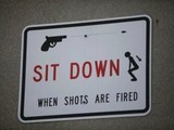 Warnschild Schusswechsel