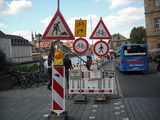 Schilderwirrwarr in Bamberg