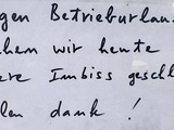 Asia-Imbiss macht geschlossen