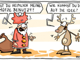 Rentier klaut M&uuml;tze