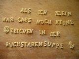 Moderne Buchstabensuppe