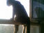 Katze sitzt am Fenster