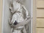 Statue gegen Taube