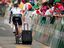 Radfahrer mit Trolley