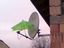 Satellitensch&uuml;ssel mit Regenschutz