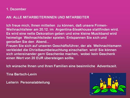 Die Weihnachtsfeier