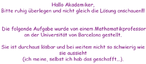 Matheaufgabe Matheaufgabe