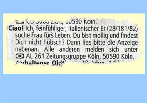Lustiche Kleinanzeigen Lustiche Kleinanzeigen
