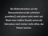 Polizei und Bahnschranke Polizei und Bahnschranke