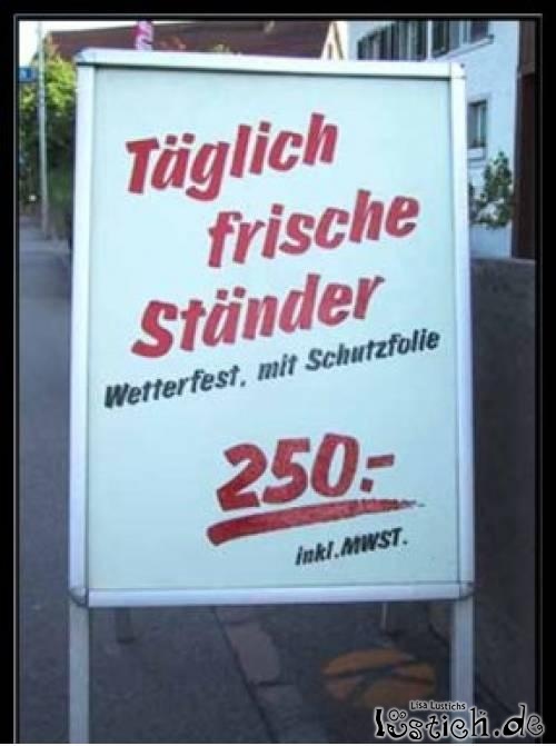 Täglich frische Ständer Bild - lustich.de