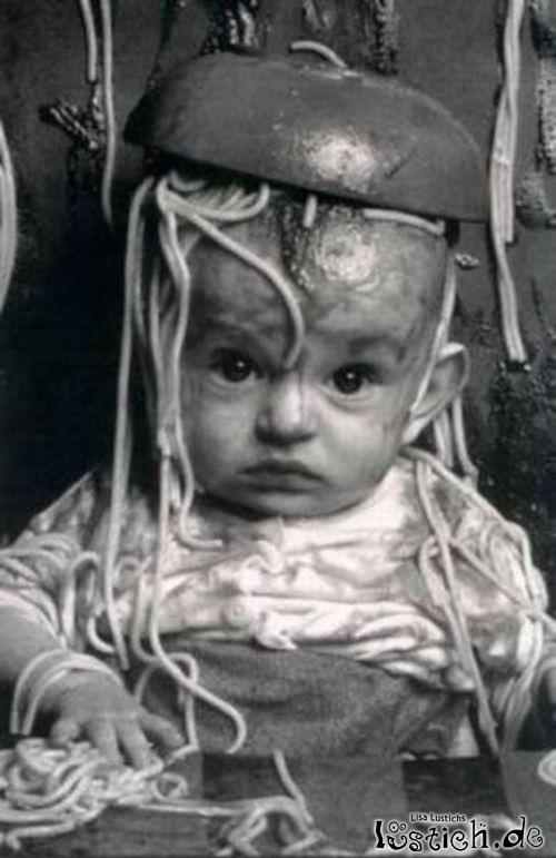 Baby mag keine Spaghetti Bild lustich.de