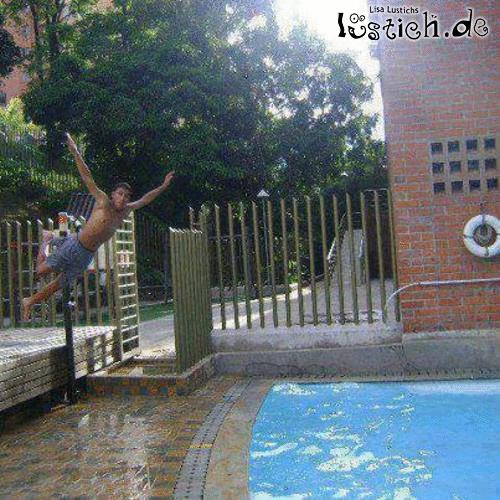 Sprung in den Pool Bild - lustich.de