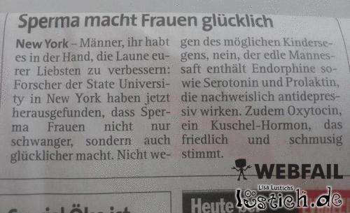 Sperma Macht Frauen Glucklich Bild Lustich De