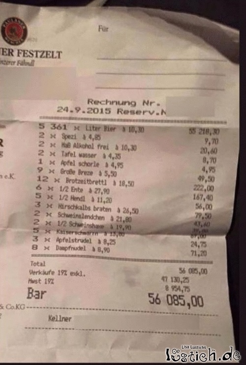 Vernünftige Rechnung Bild - lustich.de