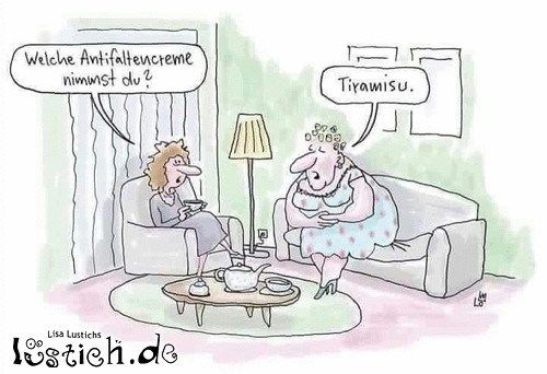 Tiramisu als Antifaltencreme Bild lustich.de