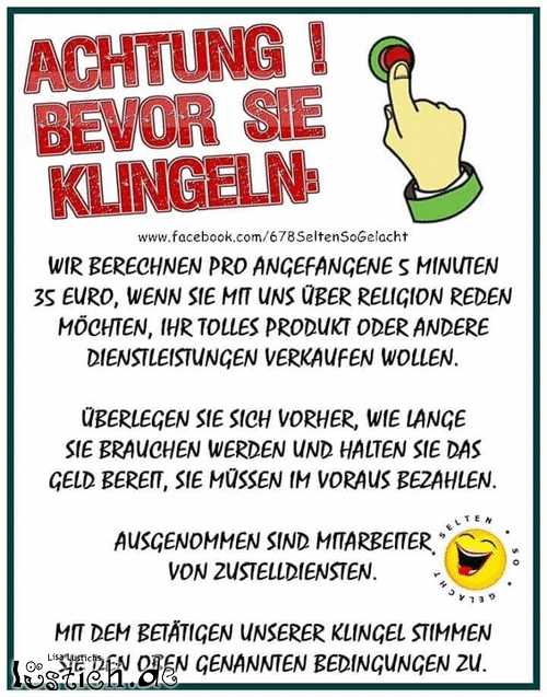 Klingelschild Bild lustich.de